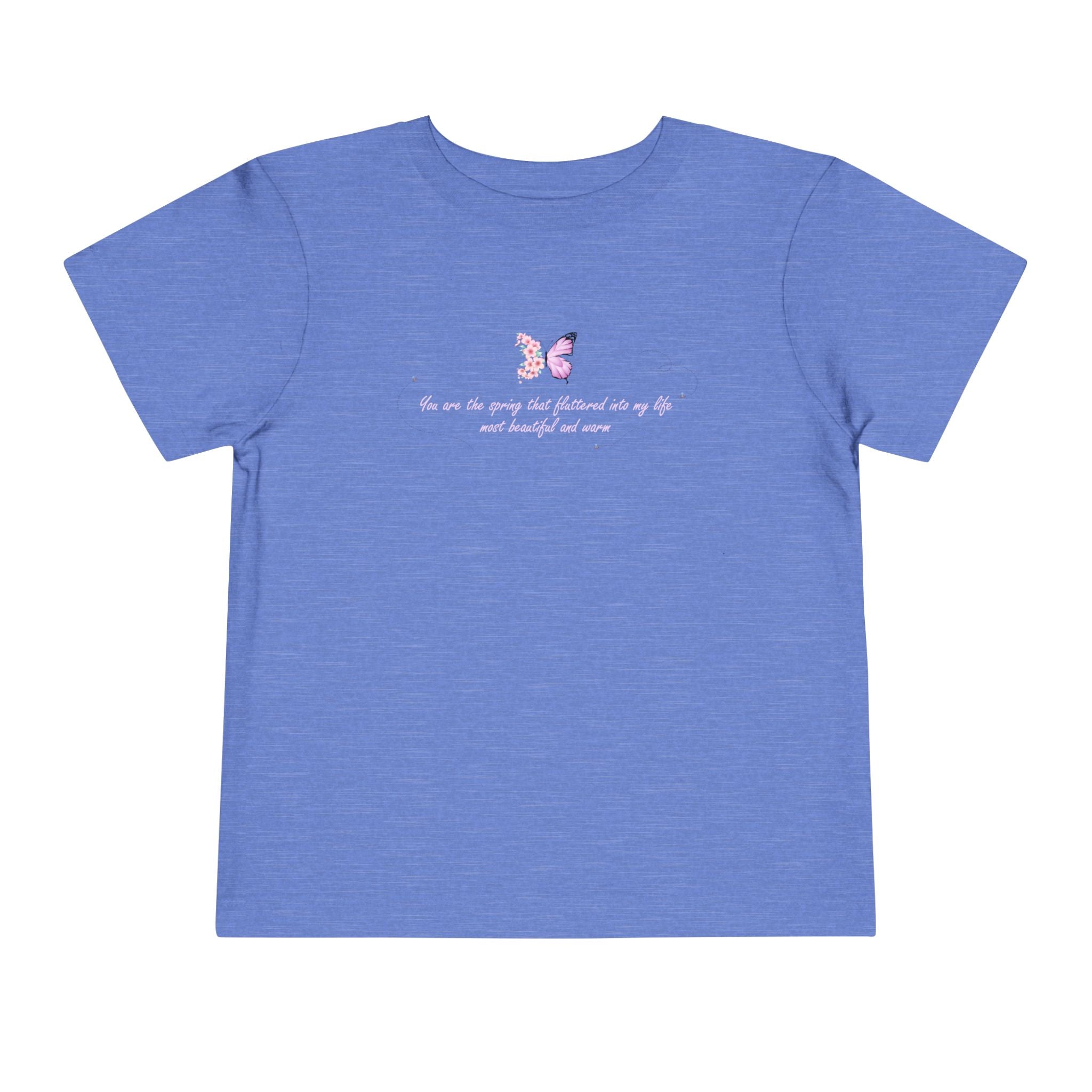 Toddler Yellow Floral Butterfly Spring Quote 100% Cotton Short Sleeve Tee