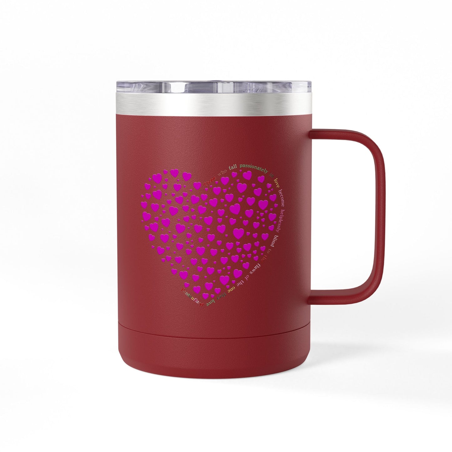Pink Heart Coffee Mug Tumbler, Personalized Mug