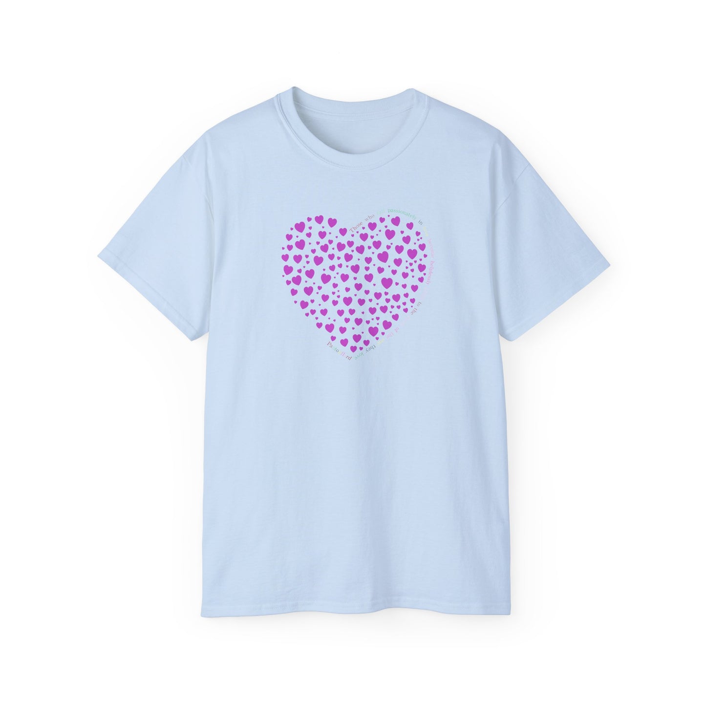 Powder Pink Heart Unisex short sleeved T-shirt