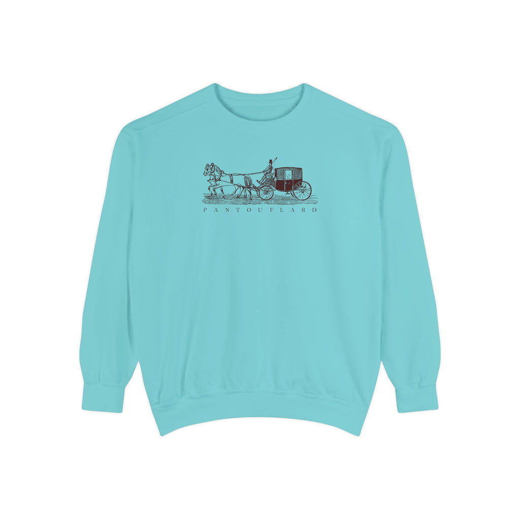 Unisex White Pantouflard Carriage Cotton Blend Sweatshirt