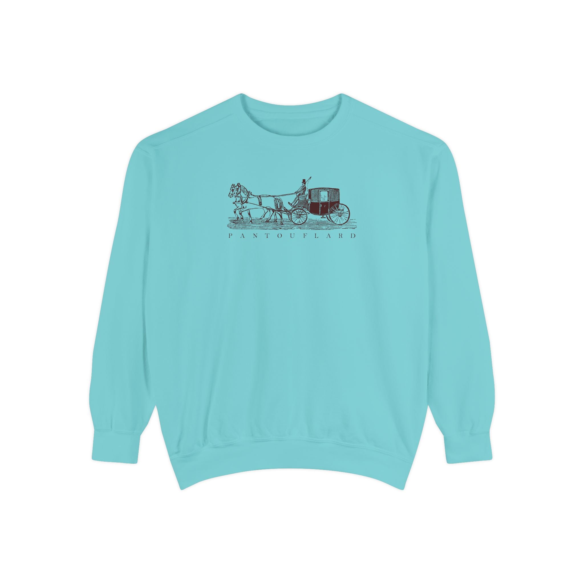 Unisex White Pantouflard Carriage Cotton Blend Sweatshirt