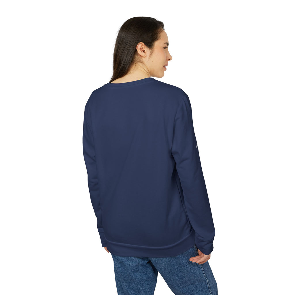 Adidas® Unisex-Sweatshirt mit Rundhalsausschnitt und blauem Herzmotiv