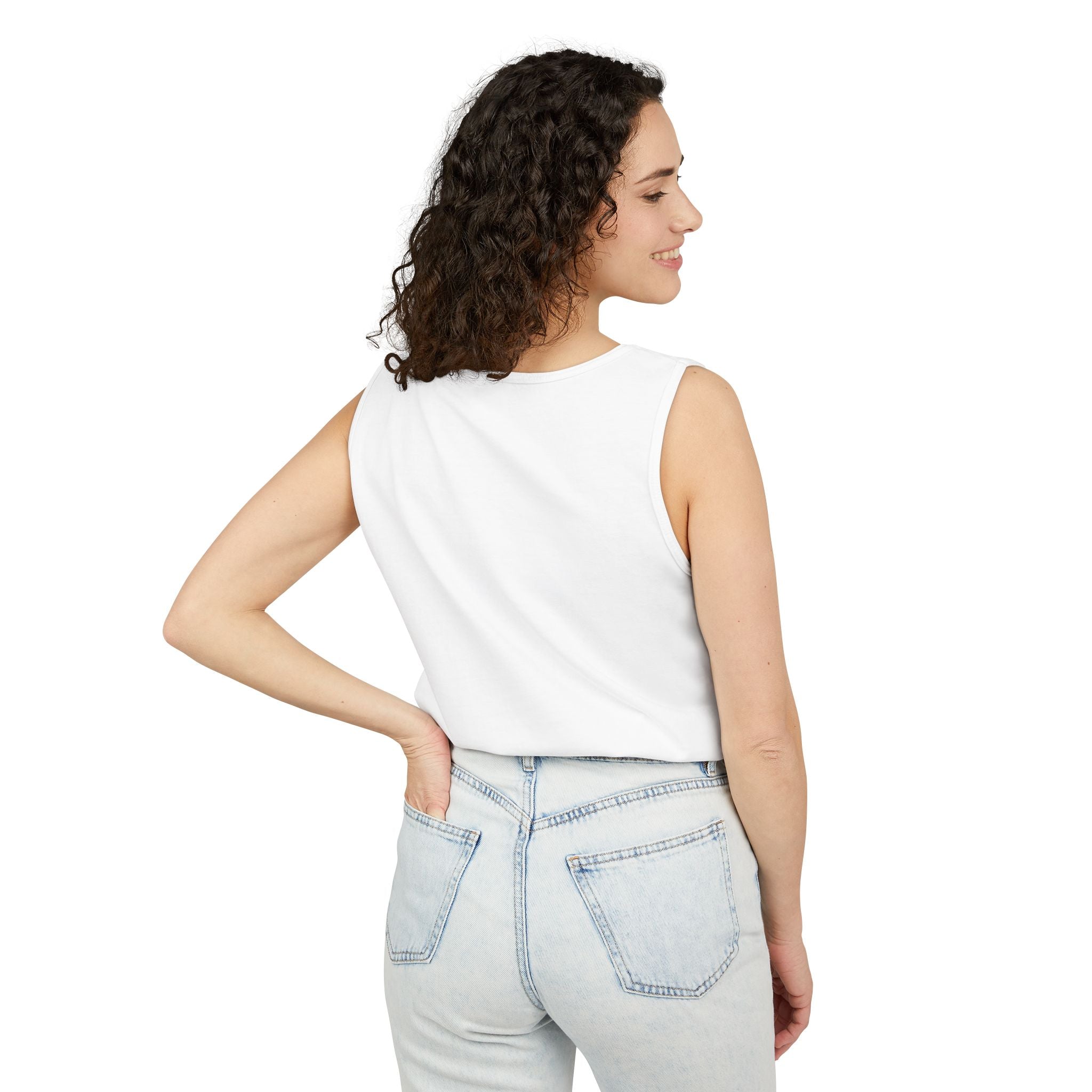 Unisex Navy Blue Floral Butterfly Spring Quote 100% Cotton Tank Top