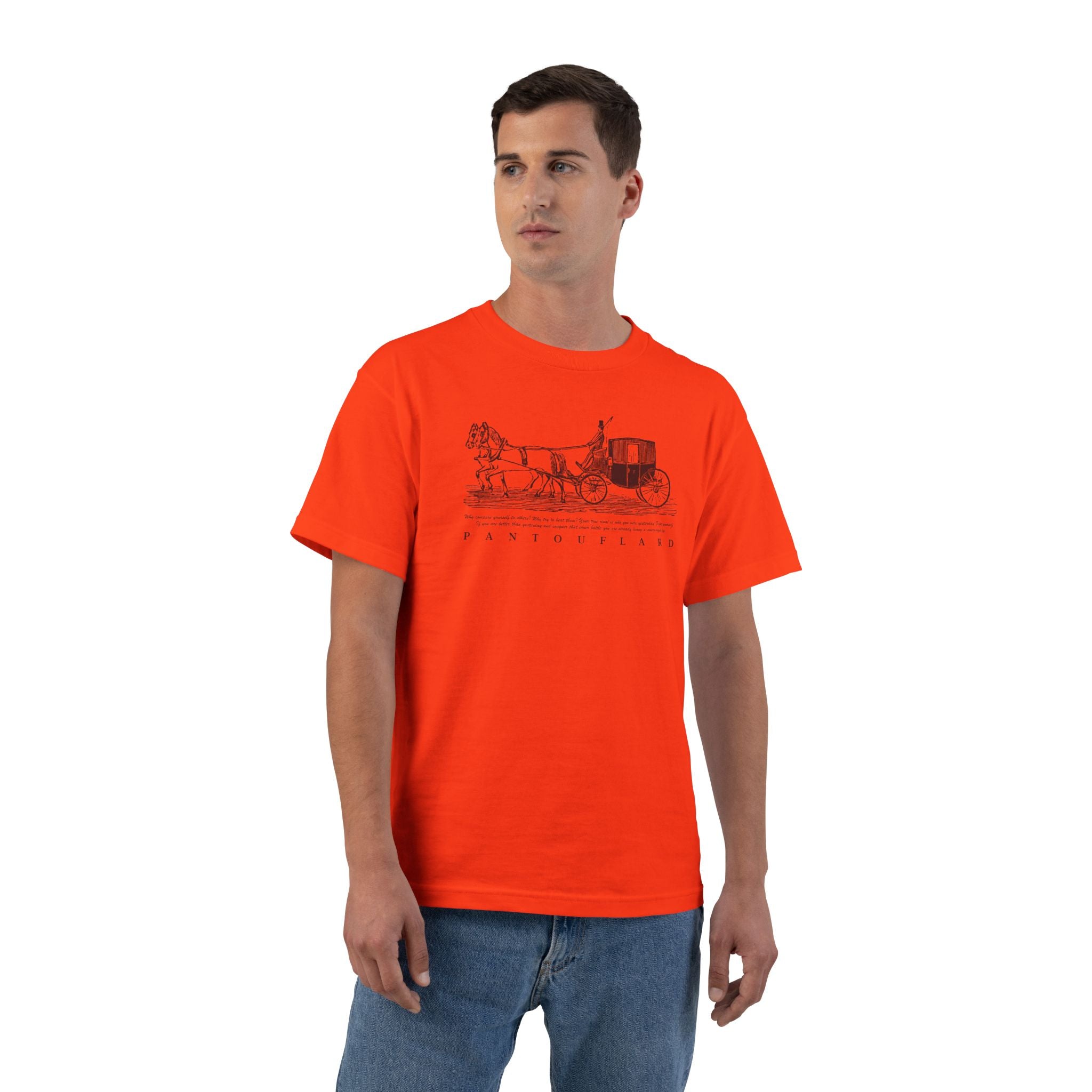 Unisex Burnt Orange Vintage Carriage Graphic 100% Cotton T-Shirt