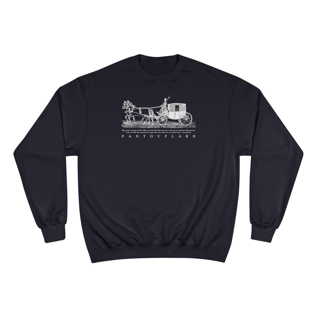 Old Money Equestrian Champion Crewneck - Royal White Carriage (Authentic Varsity Streetwear)