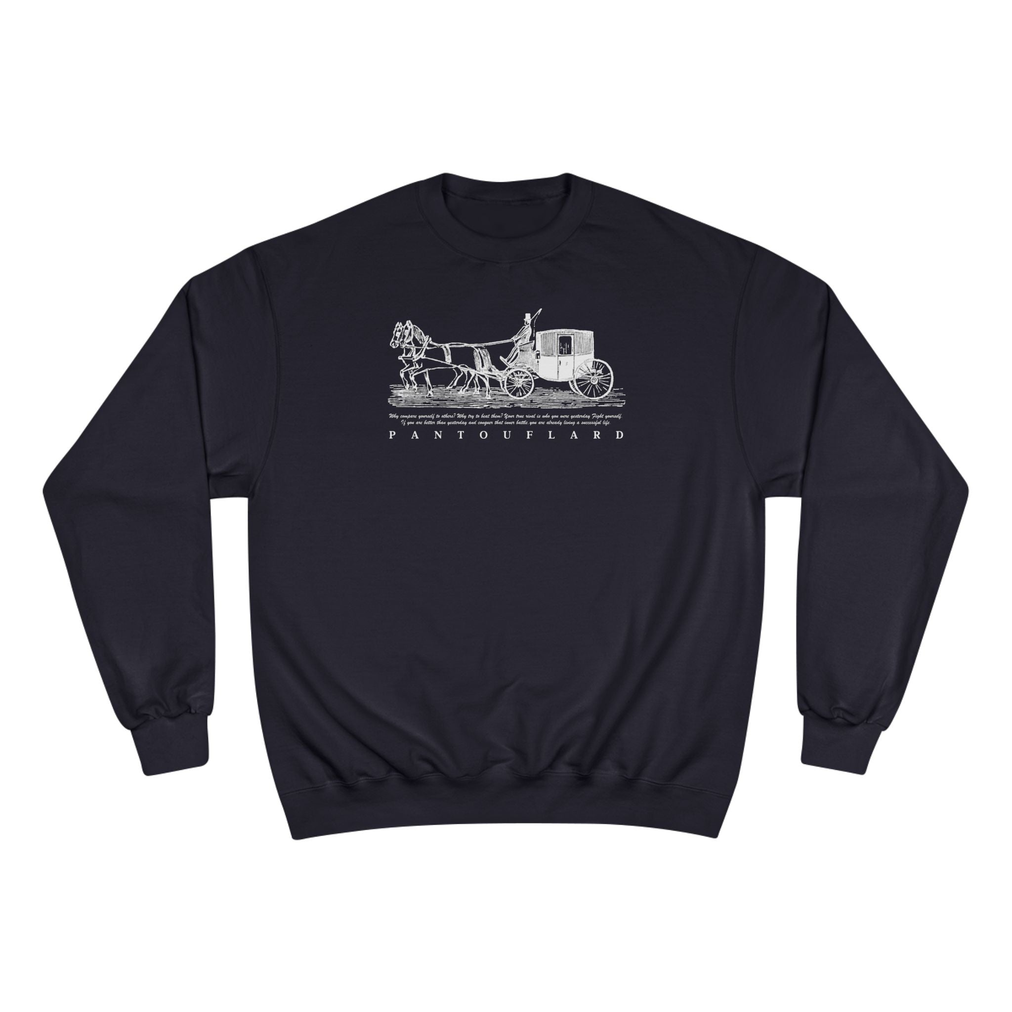 Old Money Equestrian Champion Crewneck - Royal White Carriage (Authentic Varsity Streetwear)