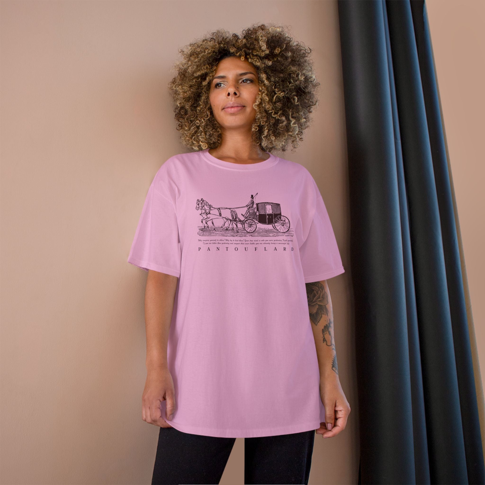 Unisex Burnt Orange Champion Vintage Carriage 100% Cotton T-Shirt
