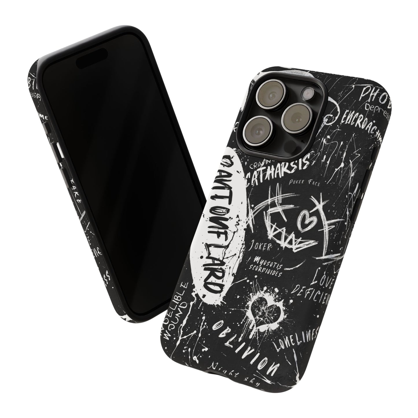 Fundas resistentes: funda atrevida para iPhone, Galaxy, Google Pixel, diseño de grafiti negro, estética urbana, regalo para amantes del arte, accesorios de teléfono modernos, estilo callejero