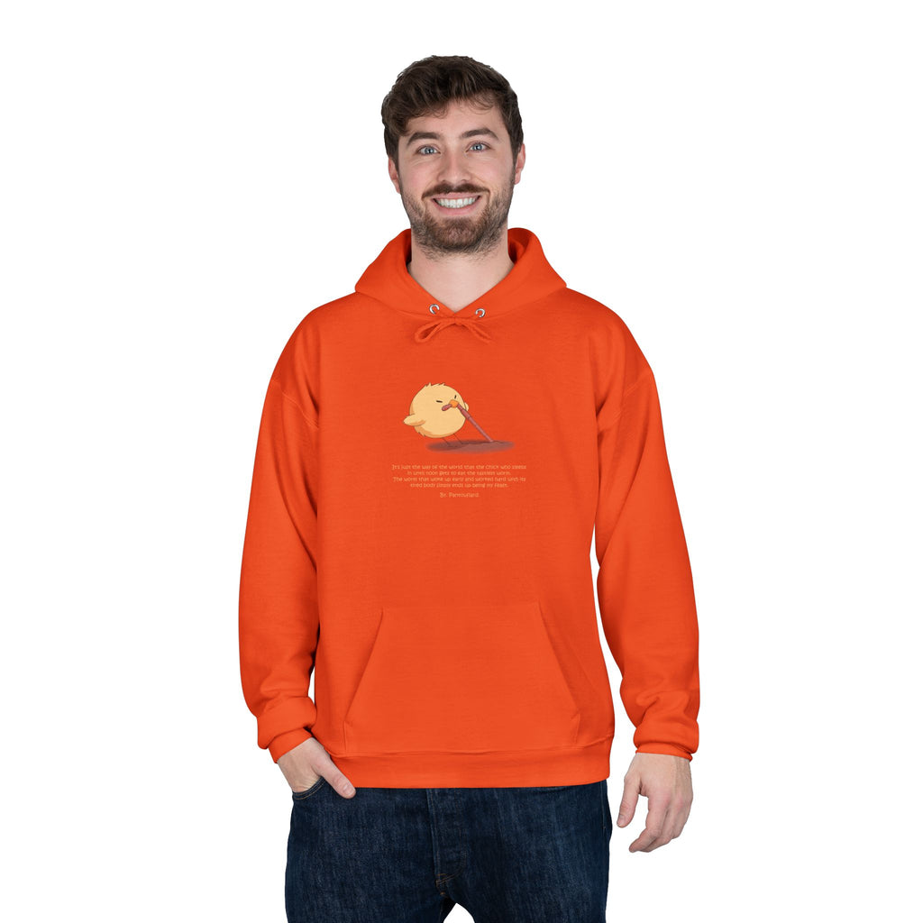 Unisex Light Blue Pantouflard Chick Cotton Blend Pullover Hoodie