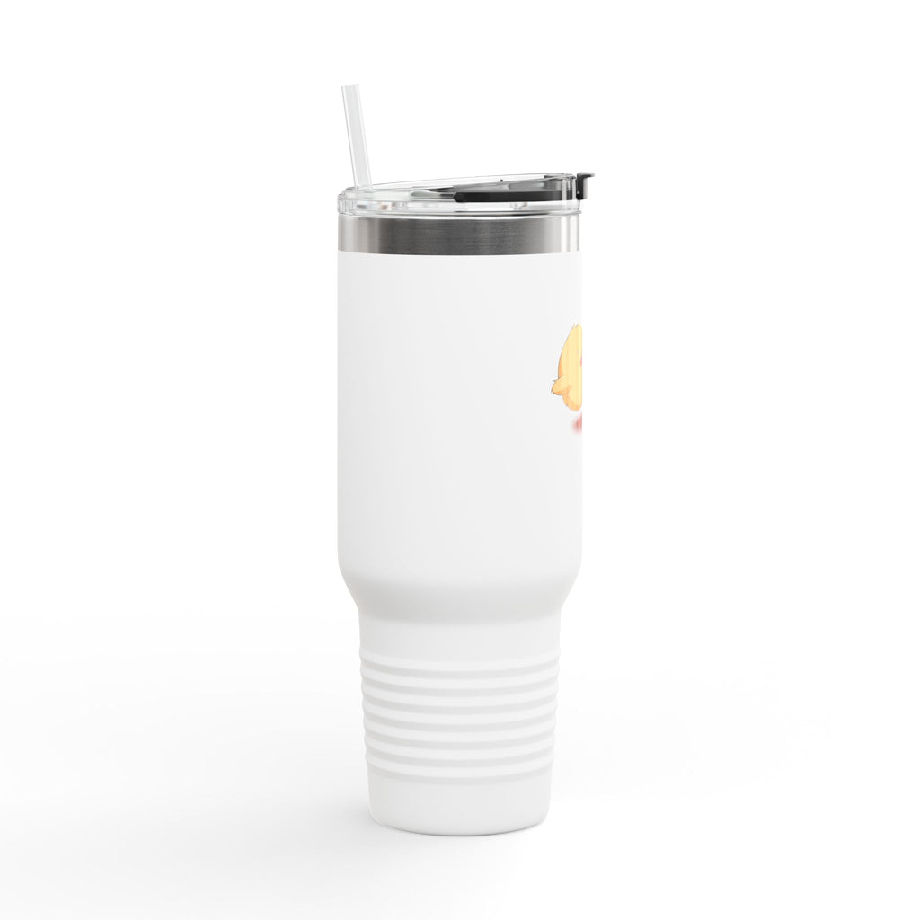 Black Cute Chick Pulling Worm 40oz Stainless Steel Insulated Travel Mug
