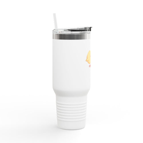 Black Cute Chick Pulling Worm 40oz Stainless Steel Insulated Travel Mug