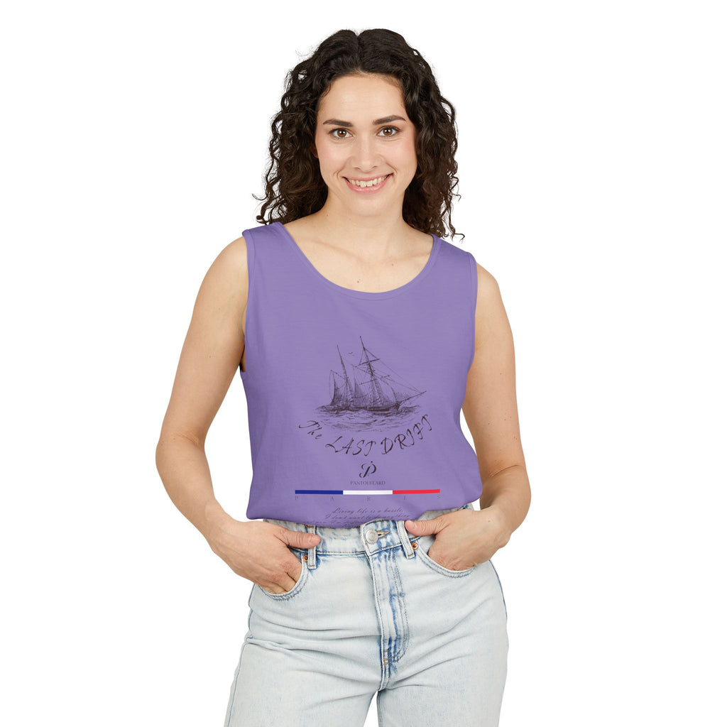 Unisex White Last Drift Cotton Garment-Dyed Tank Top