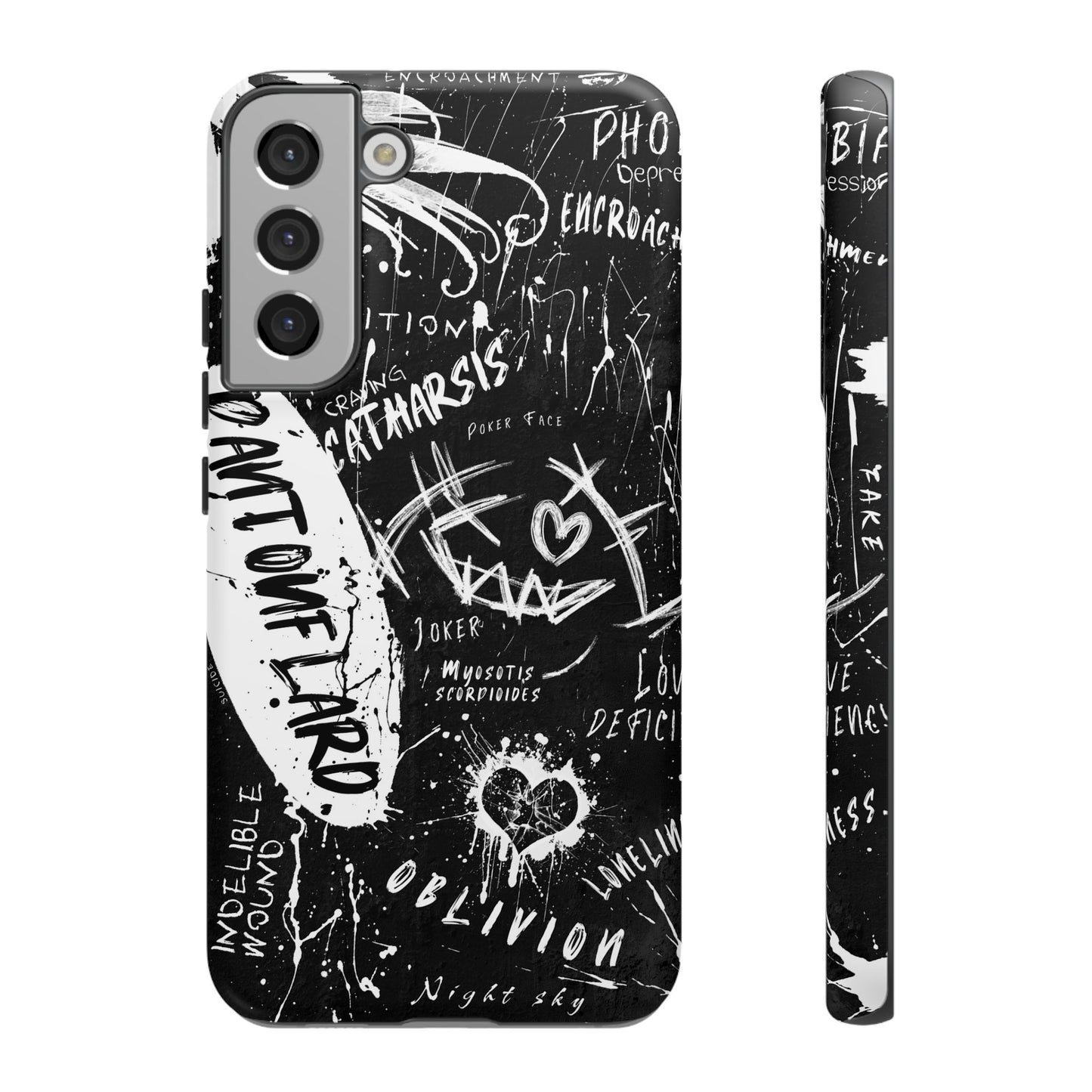 Fundas resistentes: funda atrevida para iPhone, Galaxy, Google Pixel, diseño de grafiti negro, estética urbana, regalo para amantes del arte, accesorios de teléfono modernos, estilo callejero