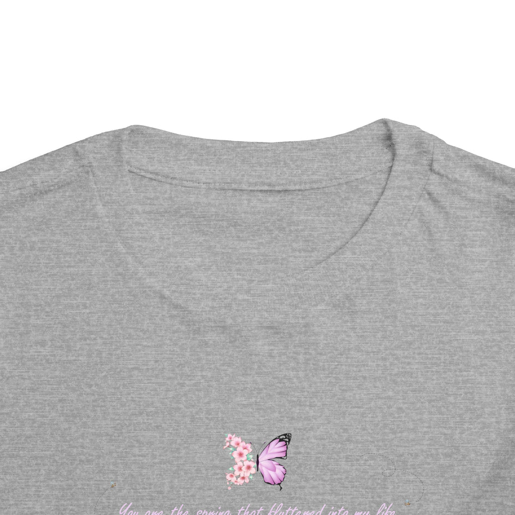 Toddler Yellow Floral Butterfly Spring Quote 100% Cotton Short Sleeve Tee