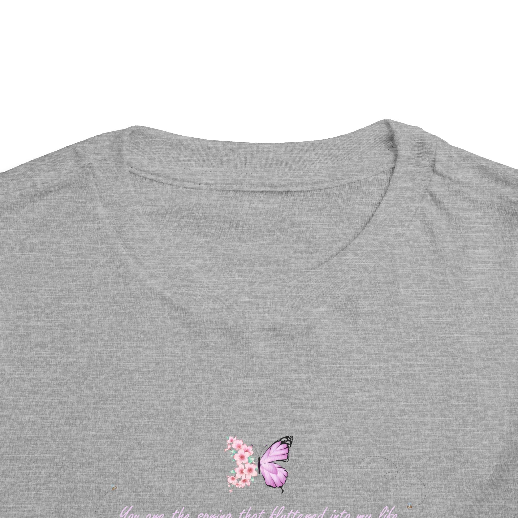 Toddler Yellow Floral Butterfly Spring Quote 100% Cotton Short Sleeve Tee