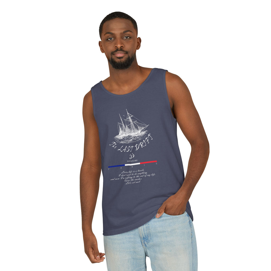 Unisex Black Last Drift Cotton Garment-Dyed Tank Top