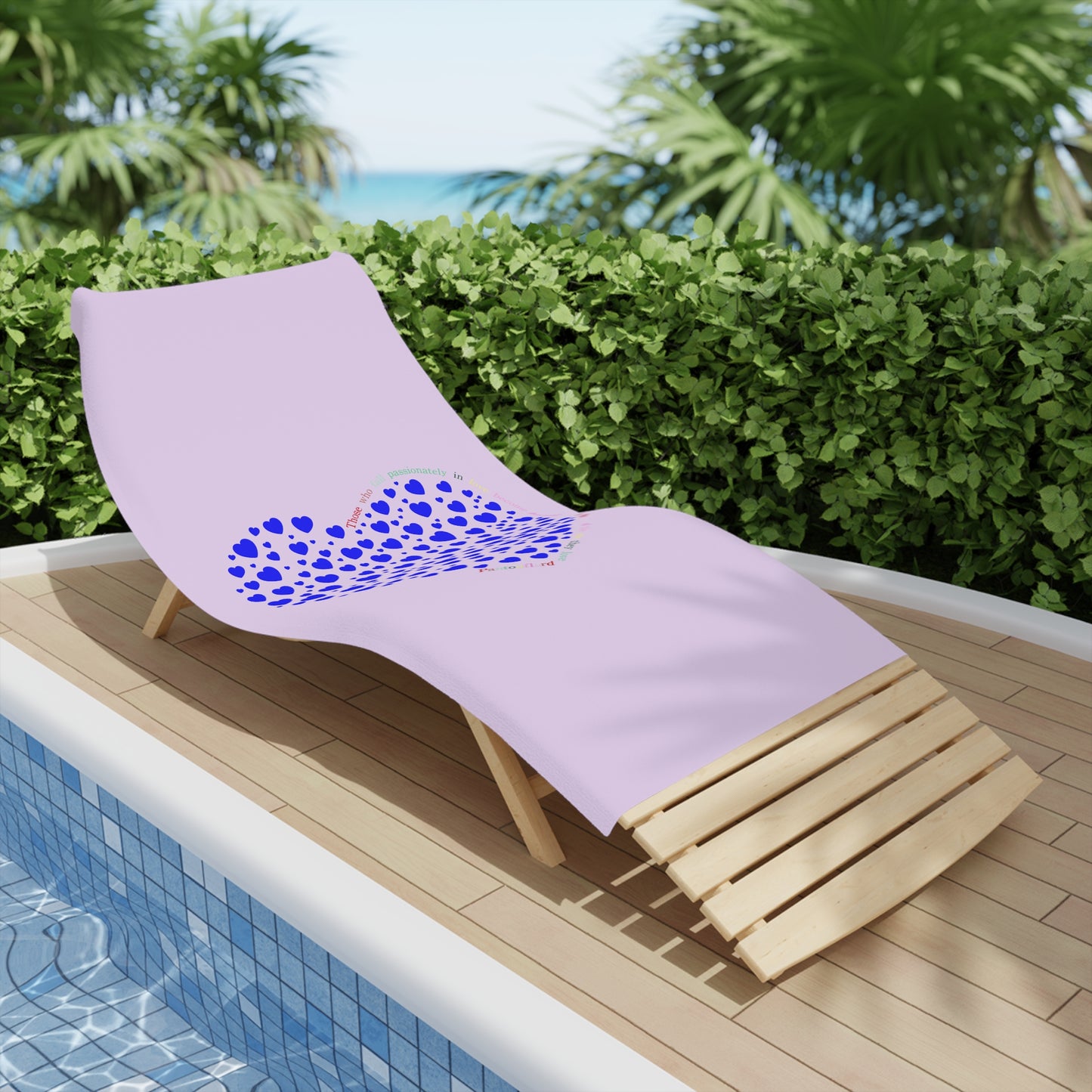 Beach Towels with Blue Heart Design , Cute Summer Accessories, Beach Day Essentials