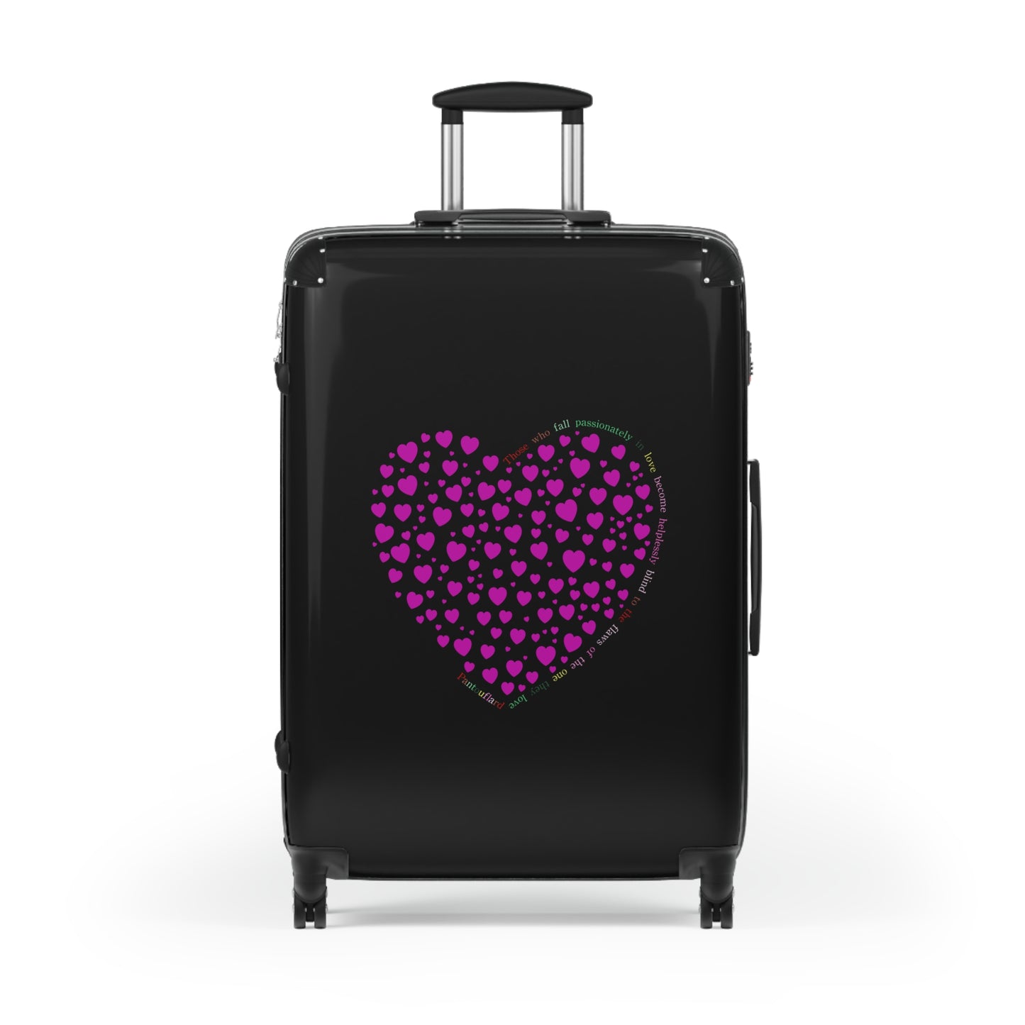 Pink Heart Design Suitcase, Travel Luggage