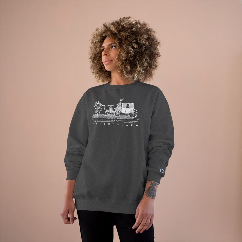 Old Money Equestrian Champion Crewneck - Royal White Carriage (Authentic Varsity Streetwear)