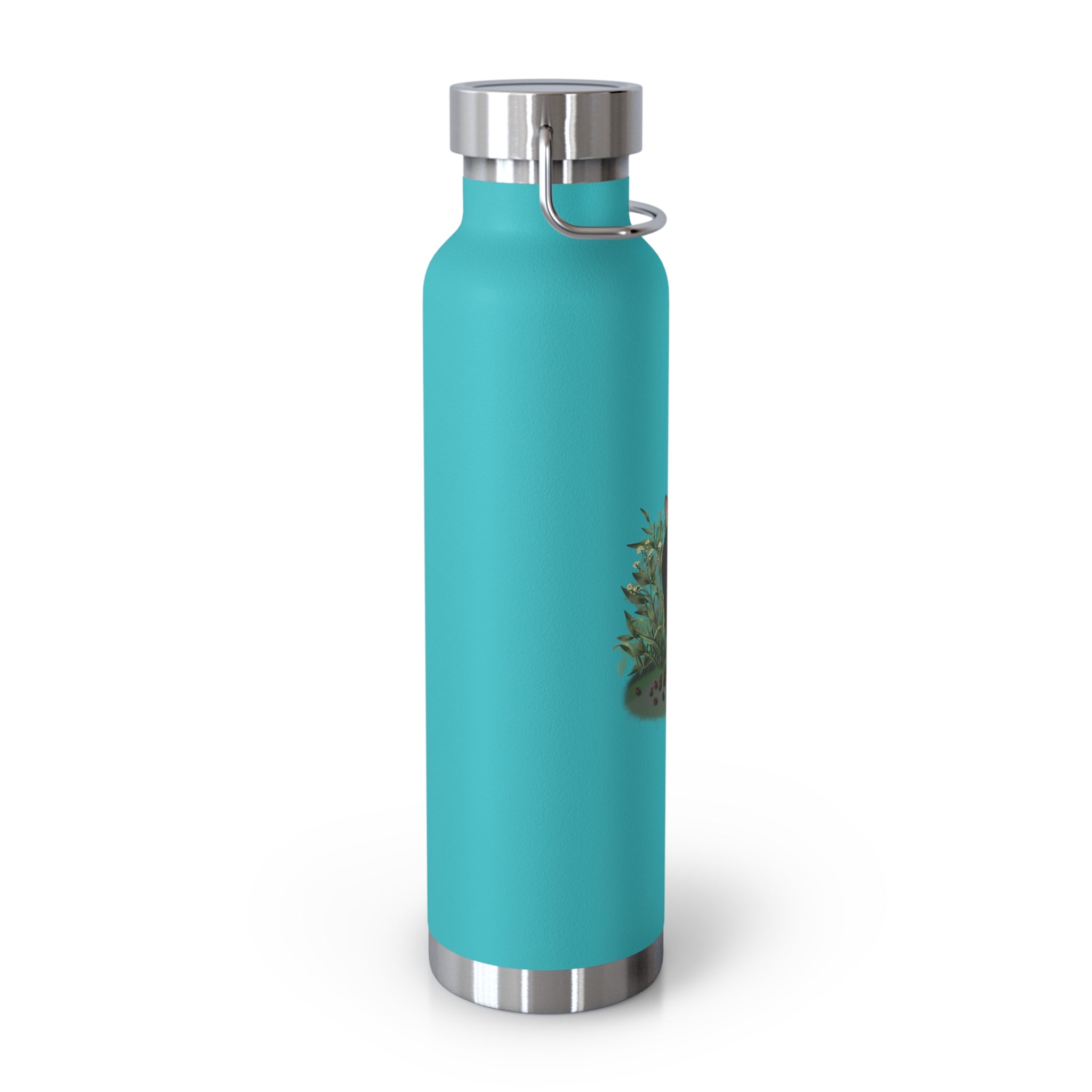 Black Mysterious Black Cat in Bushes 22oz Copper Vacuum Insulated Bottle
