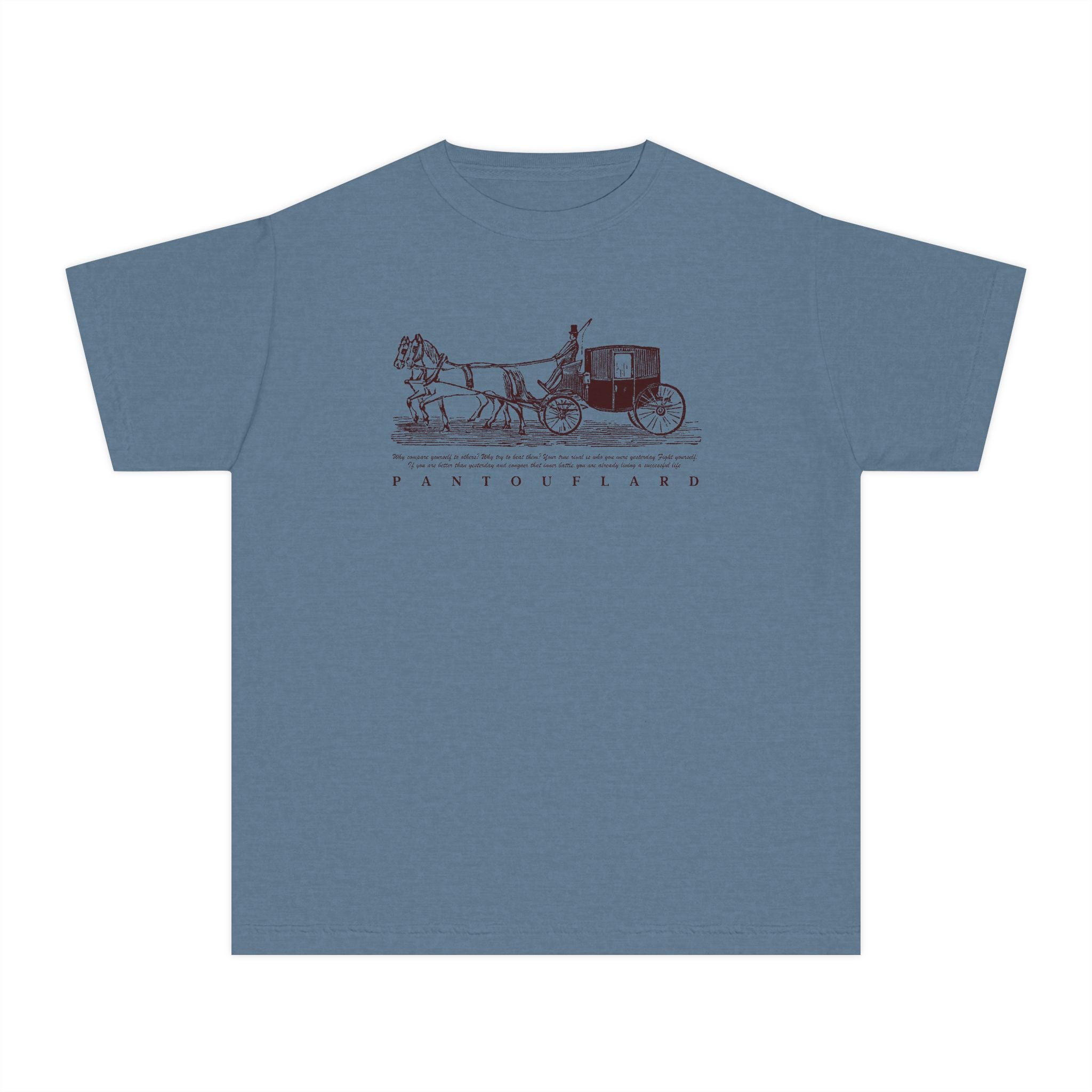 Old Money Equestrian Youth Tee - The Timeless Carriage I (Comfort Colors 9018 Heritage Kids Shirt)