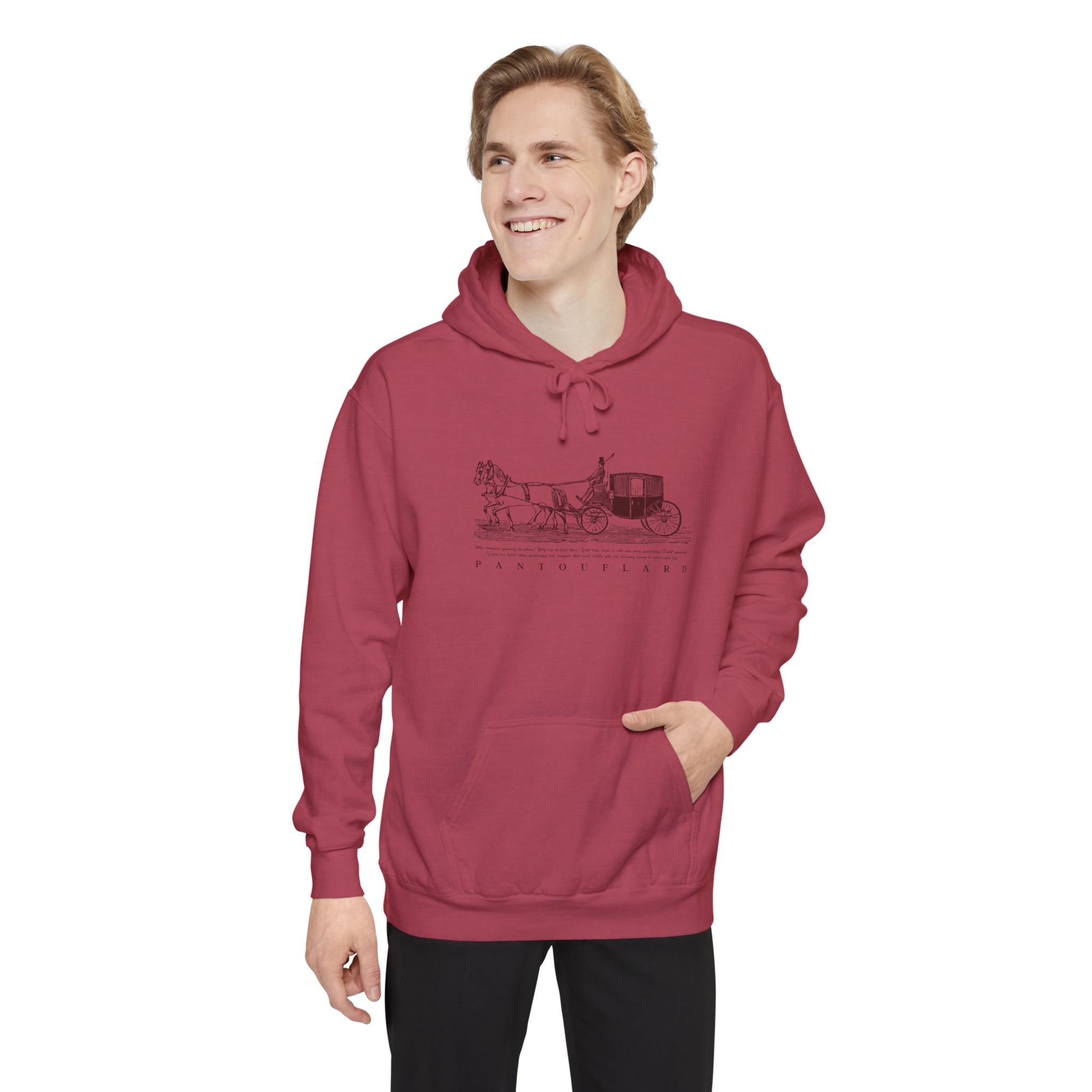 Old Money Equestrian Heritage Hoodie - The Heritage Carriage I (Premium Garment-Dyed Heavyweight Fleece)