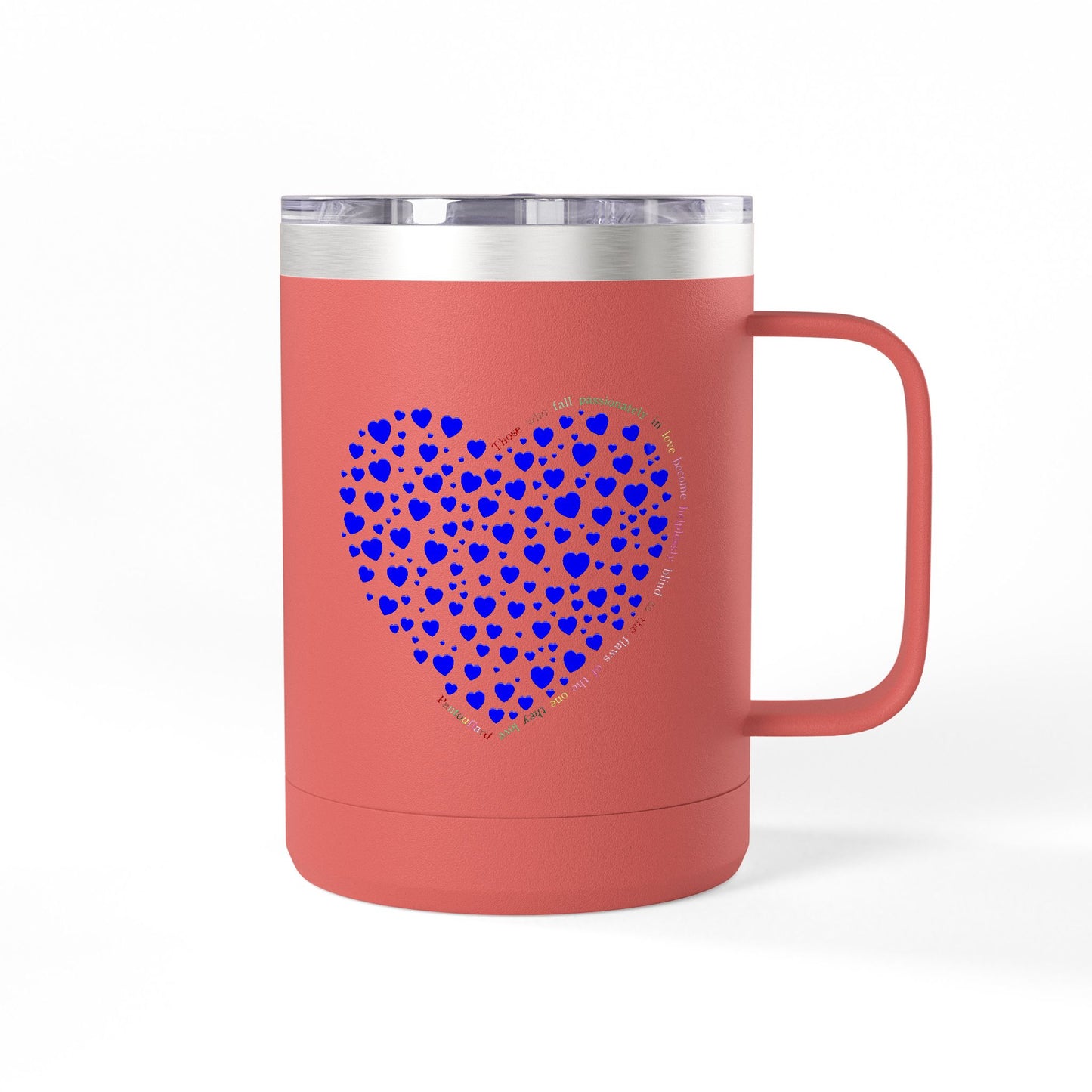 Blue Heart Coffee Mug Tumbler, Personalized Mug