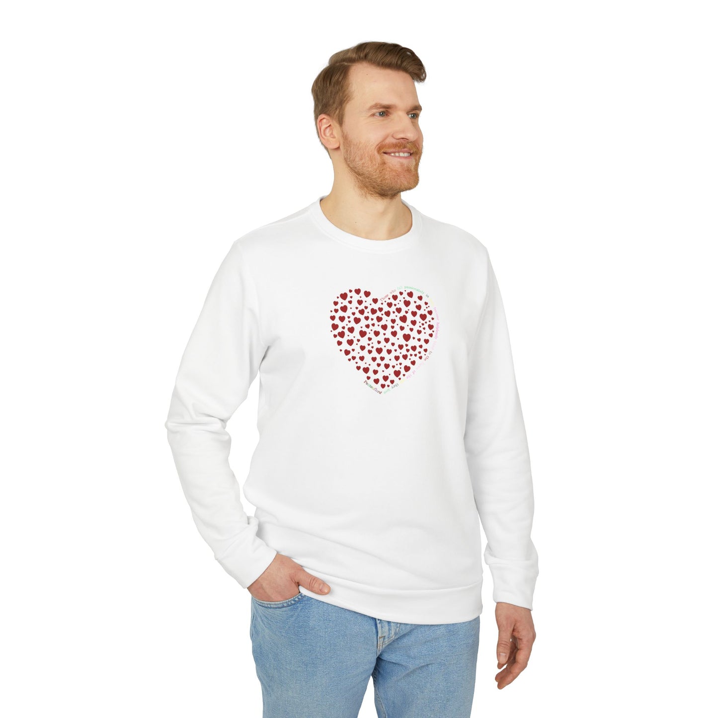 Adidas Unisex  Crewneck Sweatshirt with Red Heart Design