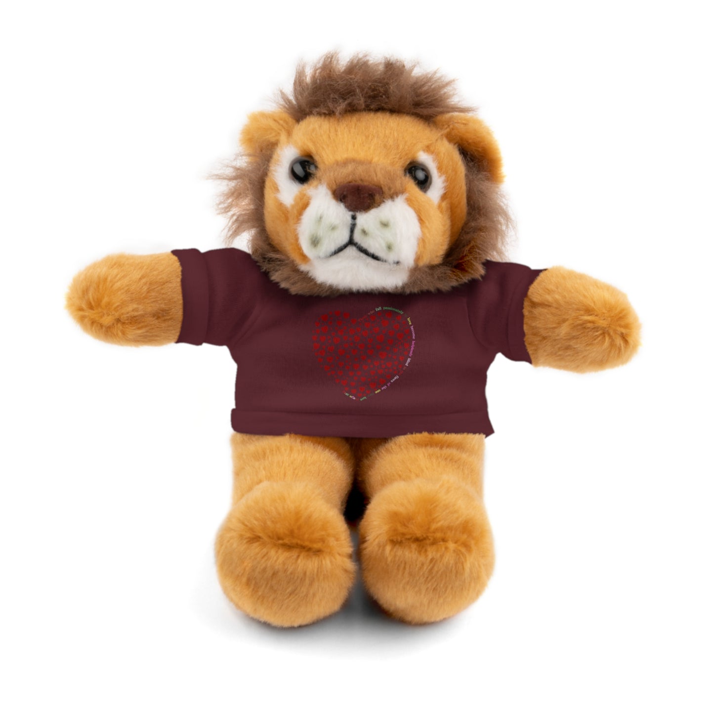 Personalized Stuffed Animal with Red Heart T-Shirt