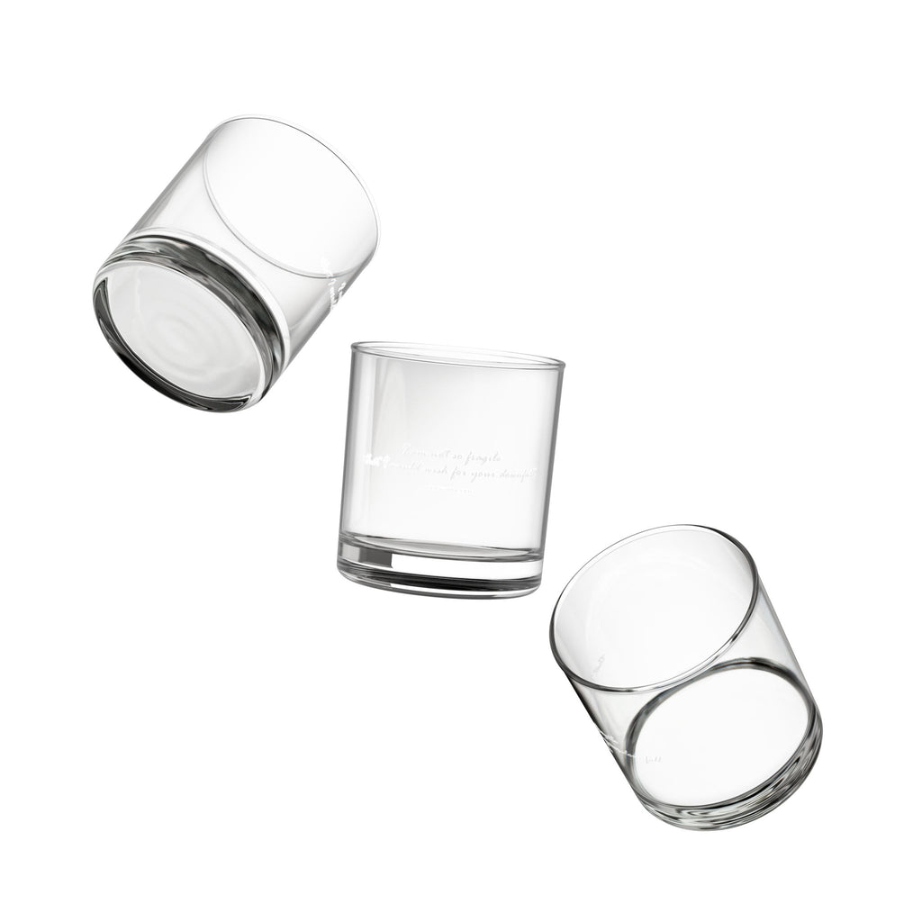 Clear Pantouflard Not So Fragile Quote 10oz Rocks Glass