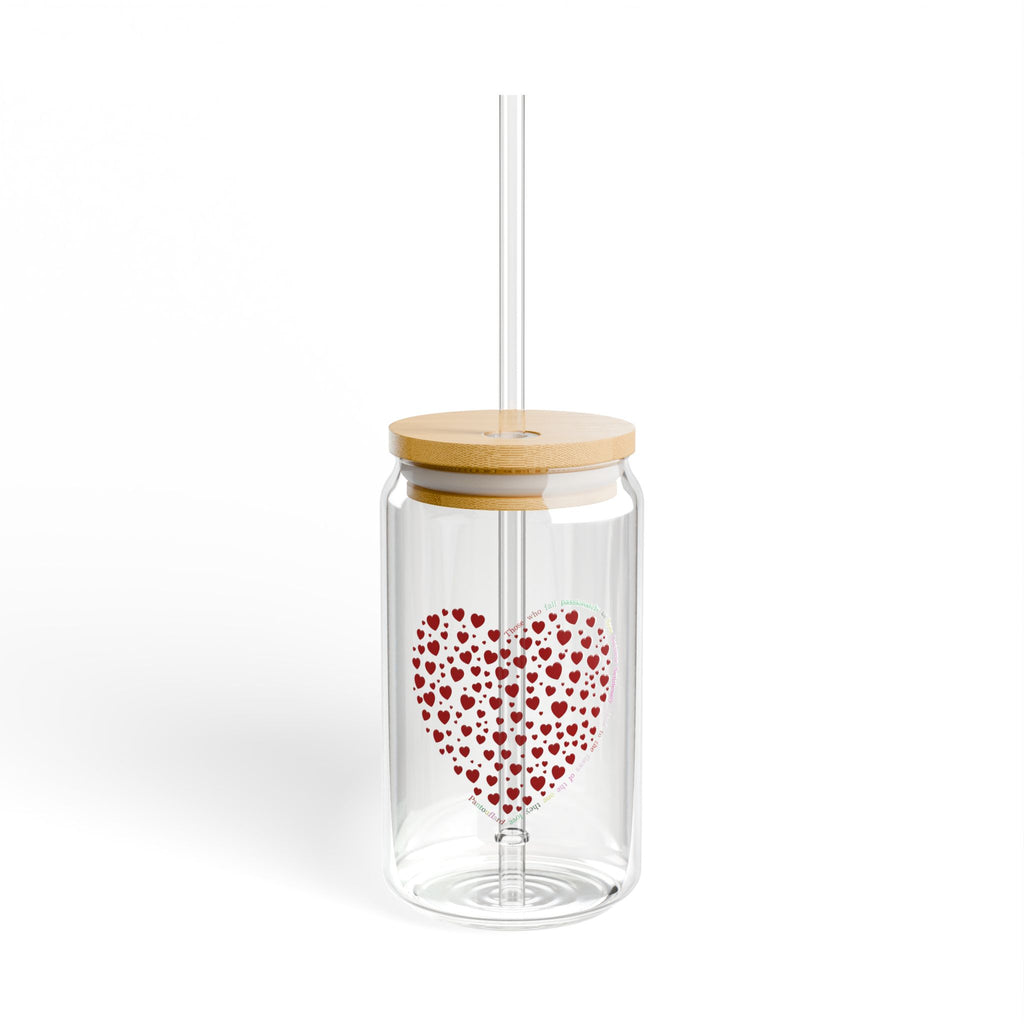 Clear Pantouflard Passionate Love Red Heart Quote Tempered Glass Sipper