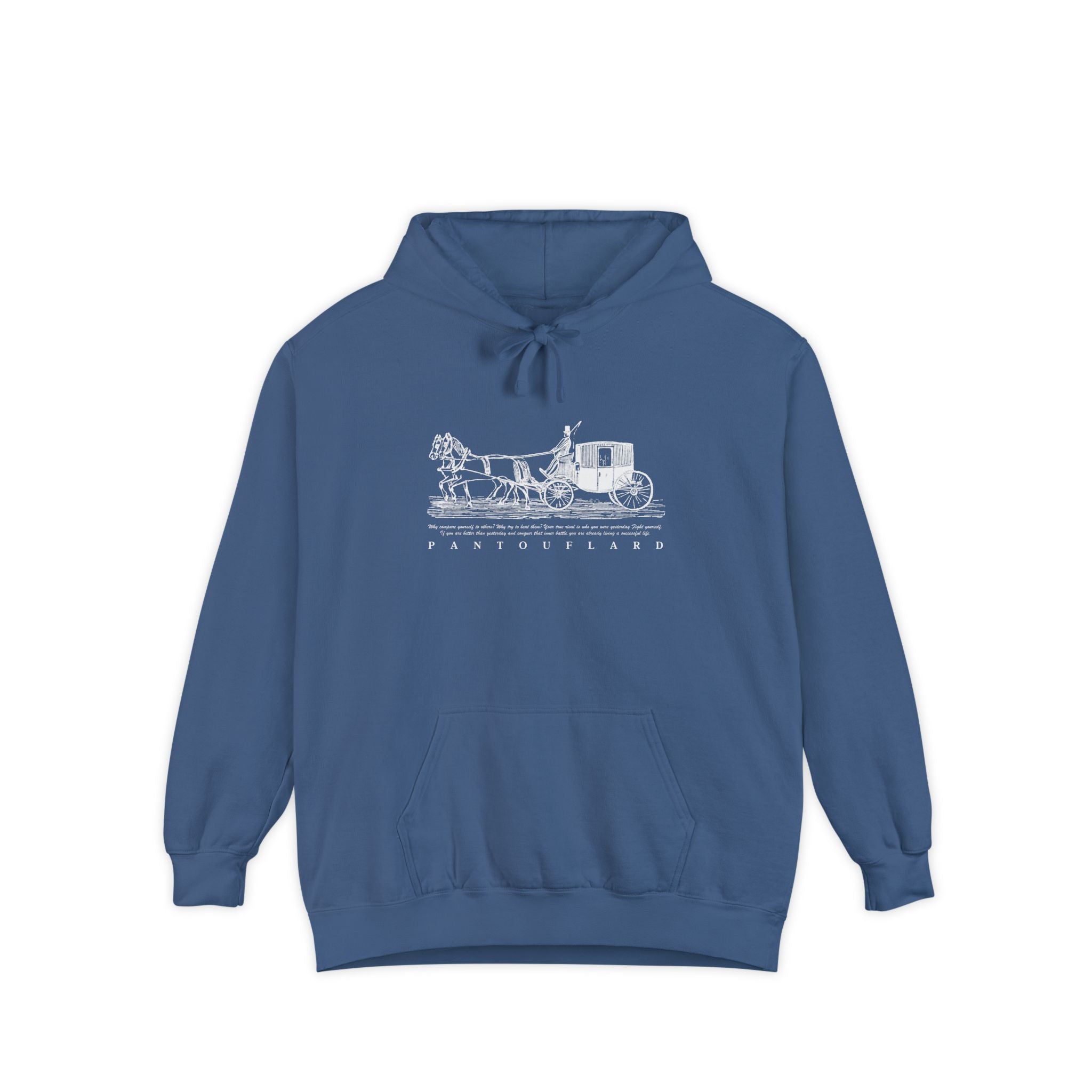 Old Money Equestrian Heritage Hoodie - The Heritage Carriage II (Premium Garment-Dyed Heavyweight Fleece)