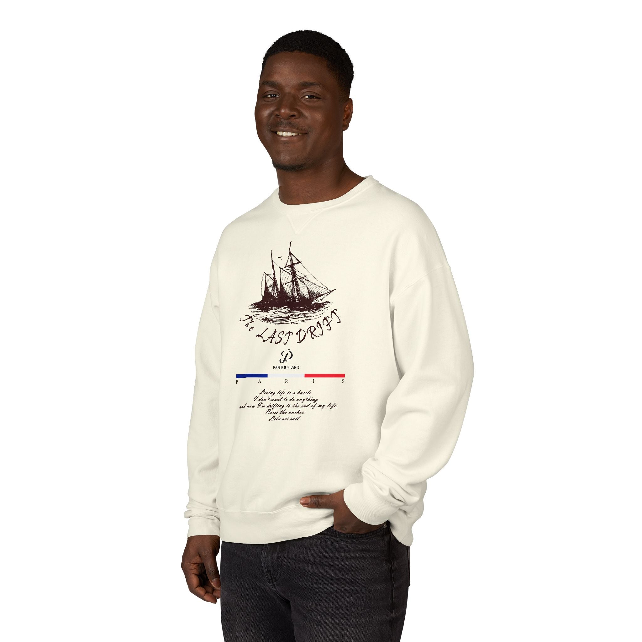 Old Money Nautical Heritage Crewneck - The Last Drift I (Paris Aesthetic Garment-Dyed Sweatshirt)