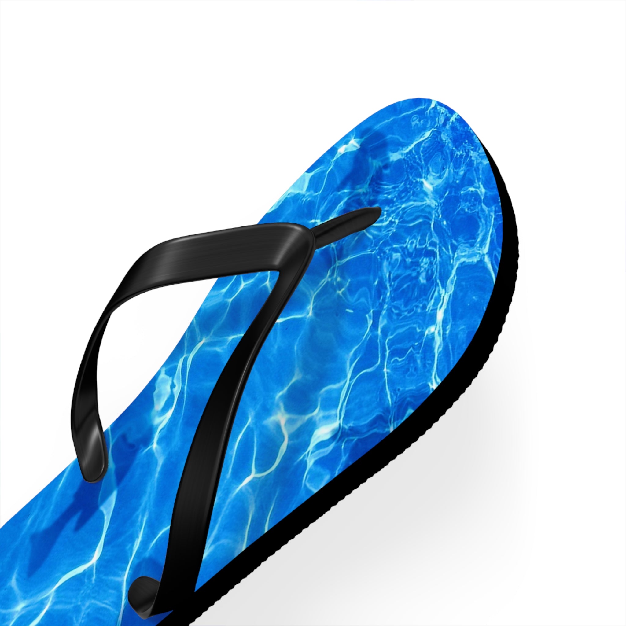 Unisex Vibrant Blue Sunlit Water Surface Fish Silhouette EVA Polyester Flip Flops
