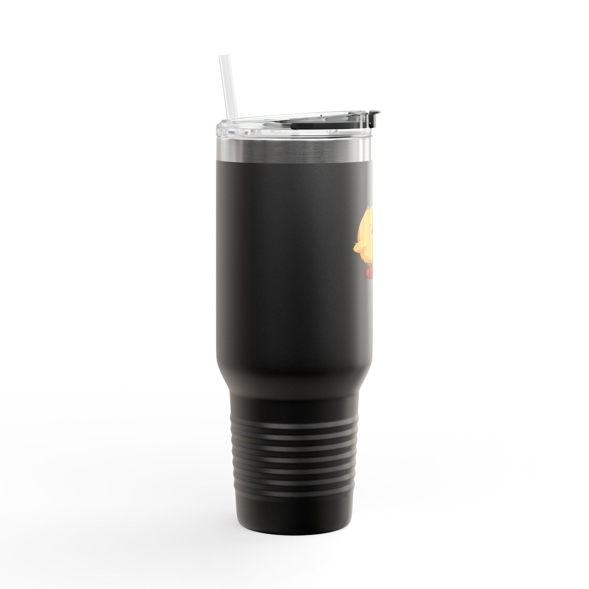 Black Cute Chick Pulling Worm 40oz Stainless Steel Insulated Travel Mug