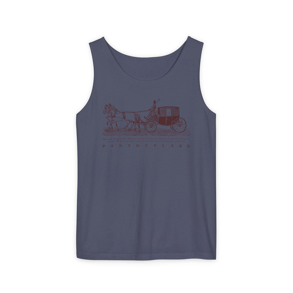 Unisex Brick Red Pantouflard Carriage Cotton Garment-Dyed Tank Top