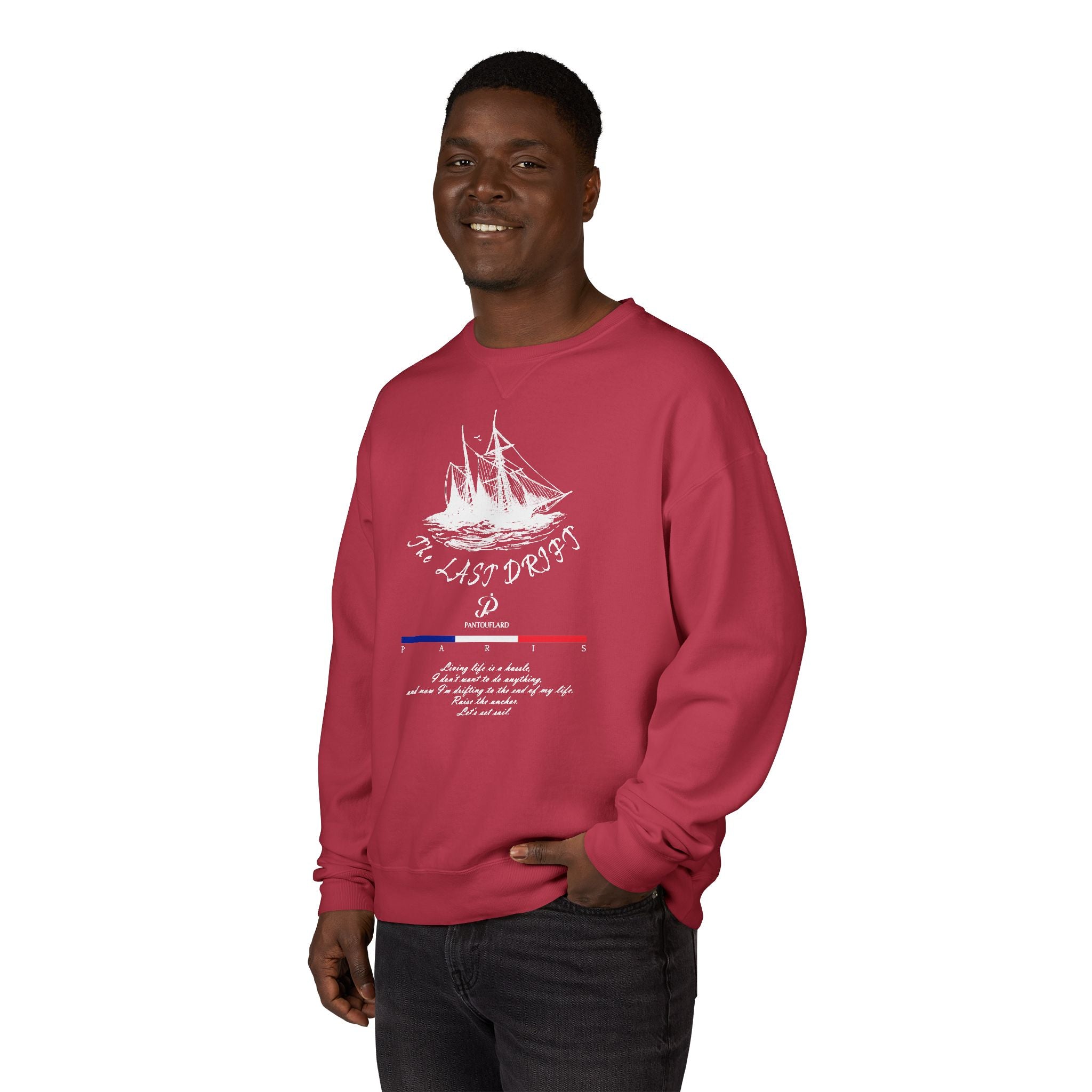 Old Money Nautical Heritage Crewneck - The Last Drift II (Paris Aesthetic Garment-Dyed Sweatshirt)