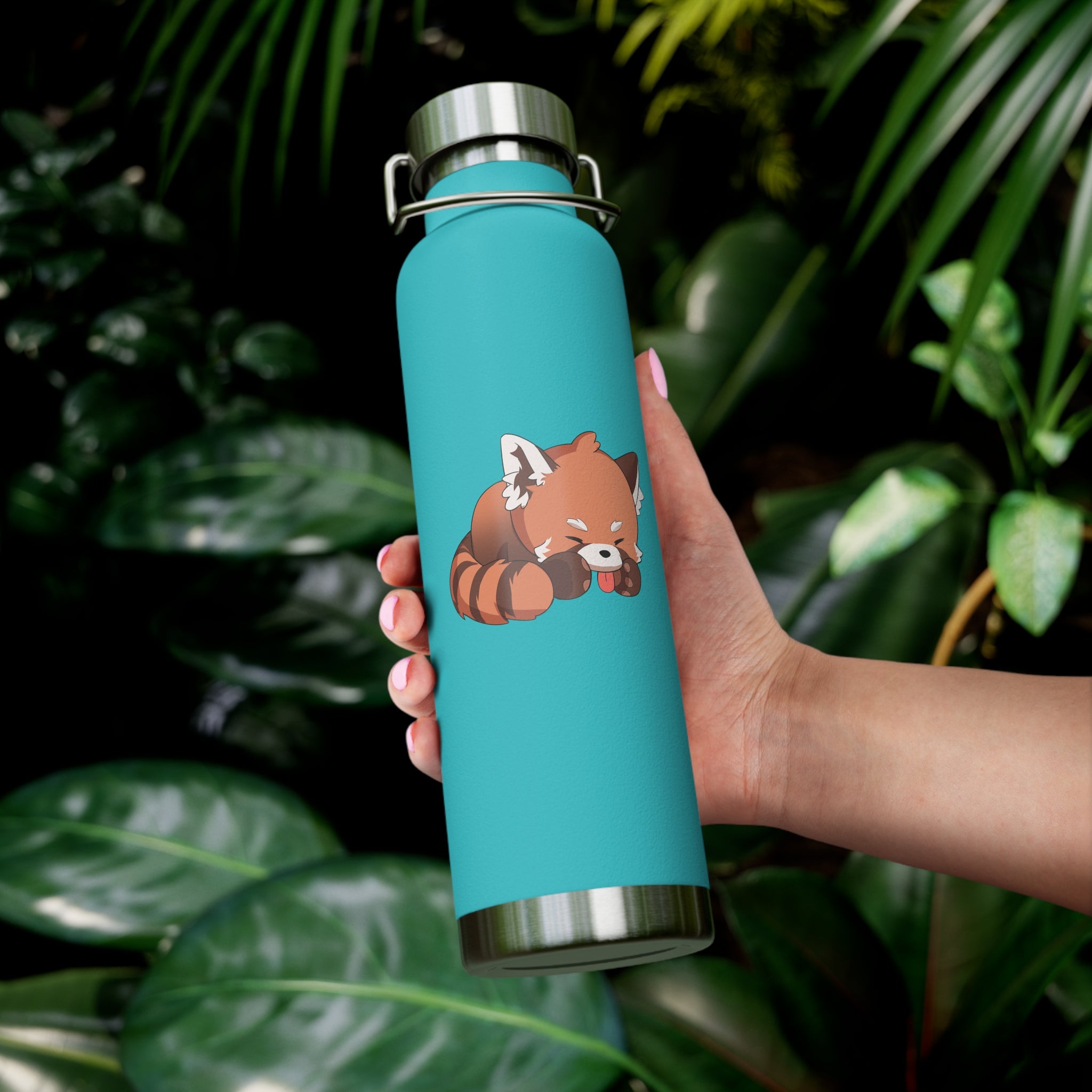 Orange Cute Sleeping Red Panda 22oz Copper Vacuum Insulated Bottle