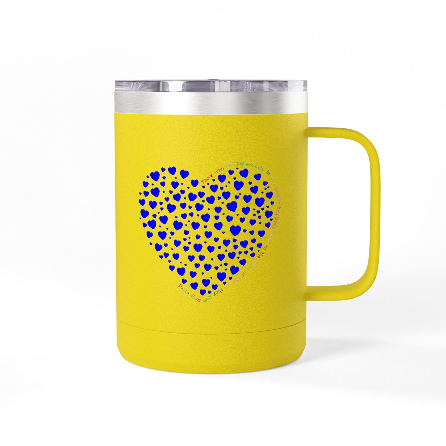 Blue Heart Coffee Mug Tumbler, Personalized Mug