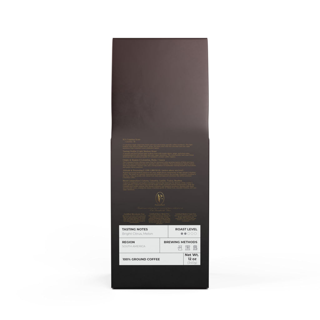 Pantouflard Colombia Single Origin Light Medium Roast Coffee – Whole Bean – 100% Arabica Specialty Blend (Colombia) – Notes of Mellow, Savory, Crisp acidity, Subtle sweetness, Melon – 12oz(340g...
