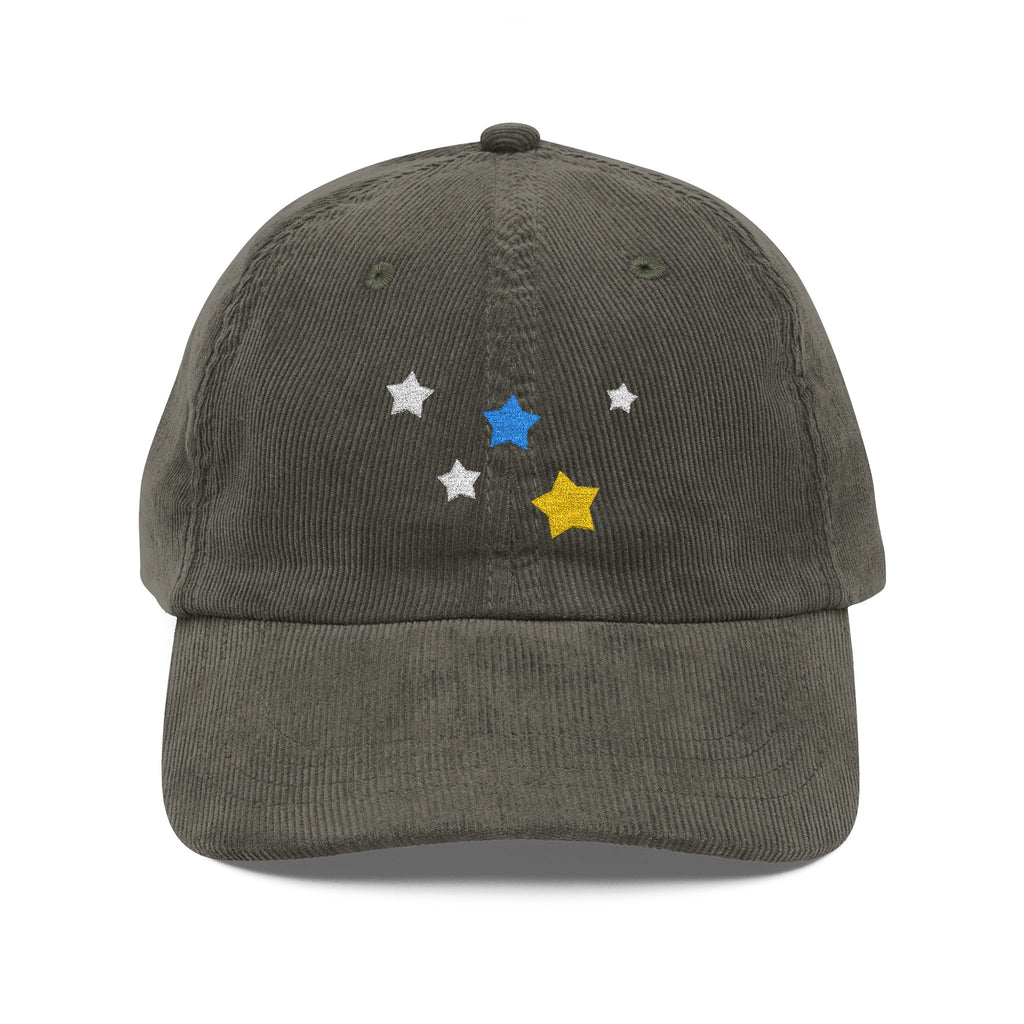 Unisex Cassiopeia Star Embroidered Cotton Corduroy Cap