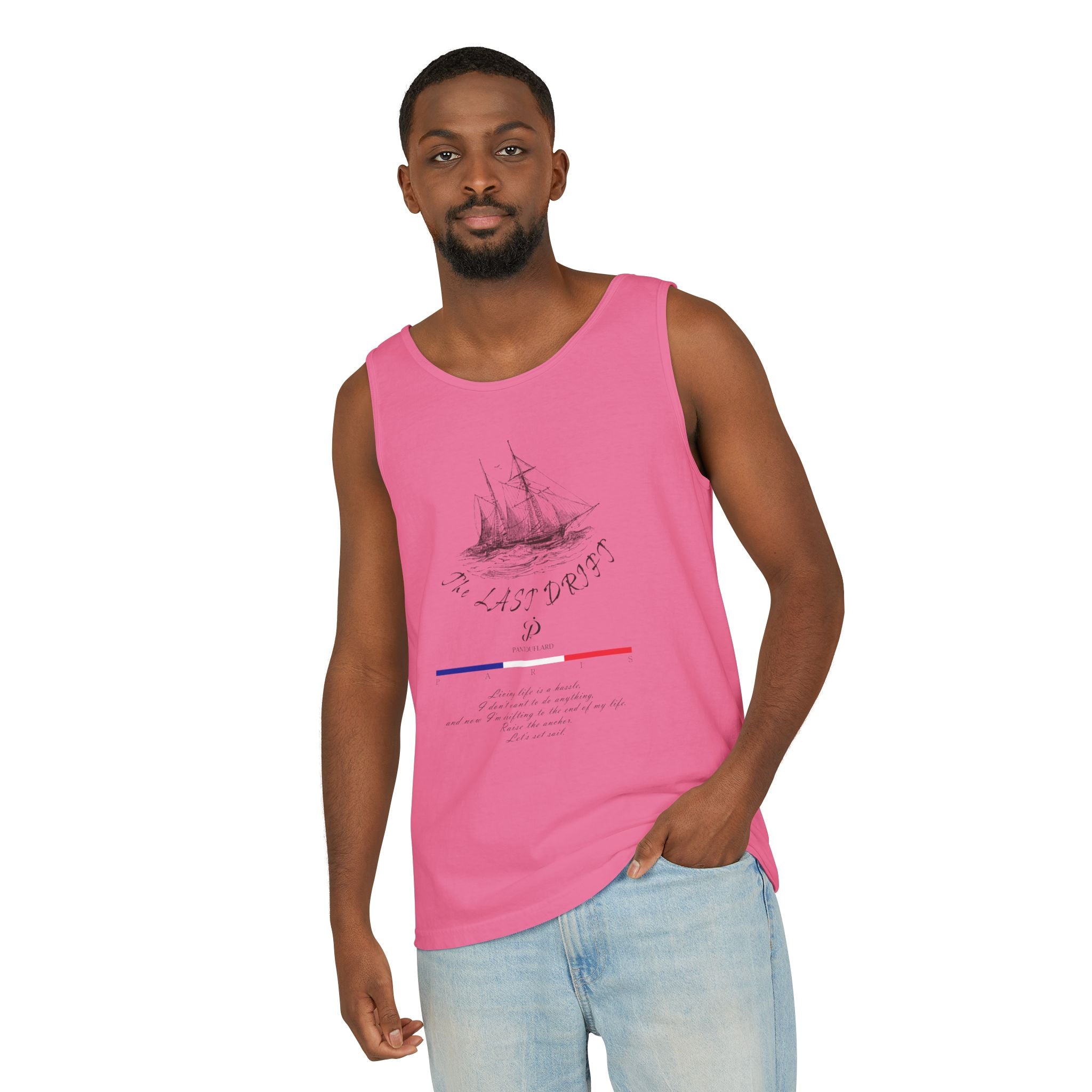 Unisex White Last Drift Cotton Garment-Dyed Tank Top