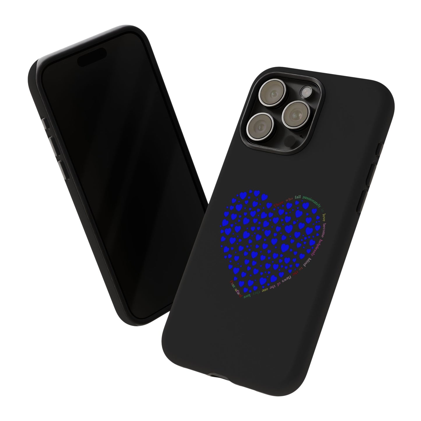 Fundas de corazón azul para teléfonos iPhone, Galaxy, Google Pixel (54 tipos)