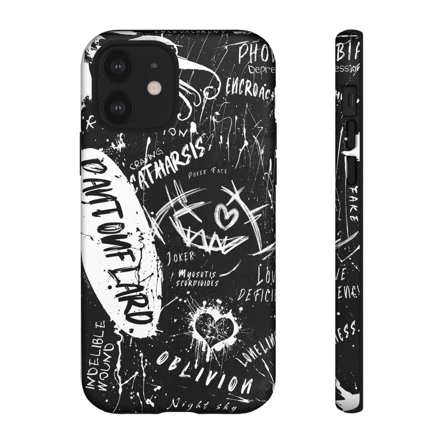 Fundas resistentes: funda atrevida para iPhone, Galaxy, Google Pixel, diseño de grafiti negro, estética urbana, regalo para amantes del arte, accesorios de teléfono modernos, estilo callejero