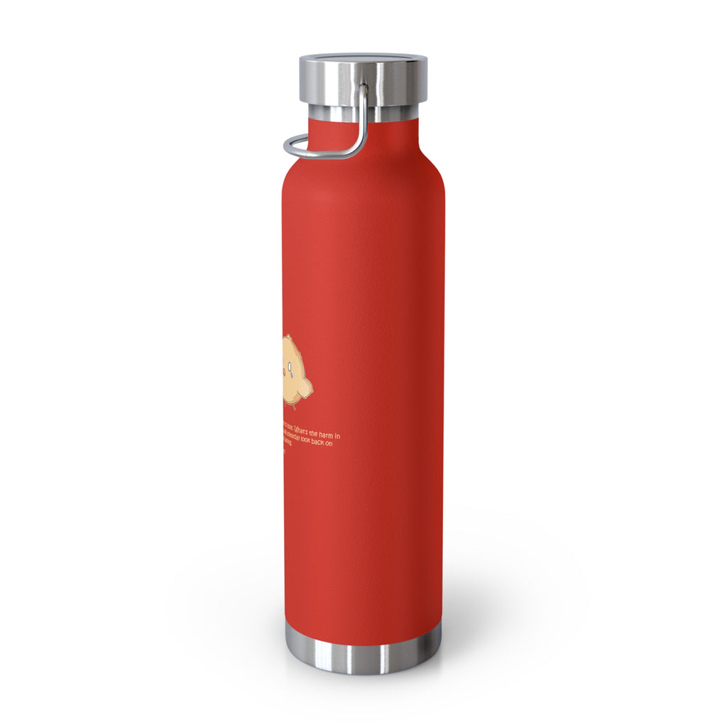 Navy Blue Cute Biting Chicks Quote 22oz Copper Vacuum Insulated Bottle
