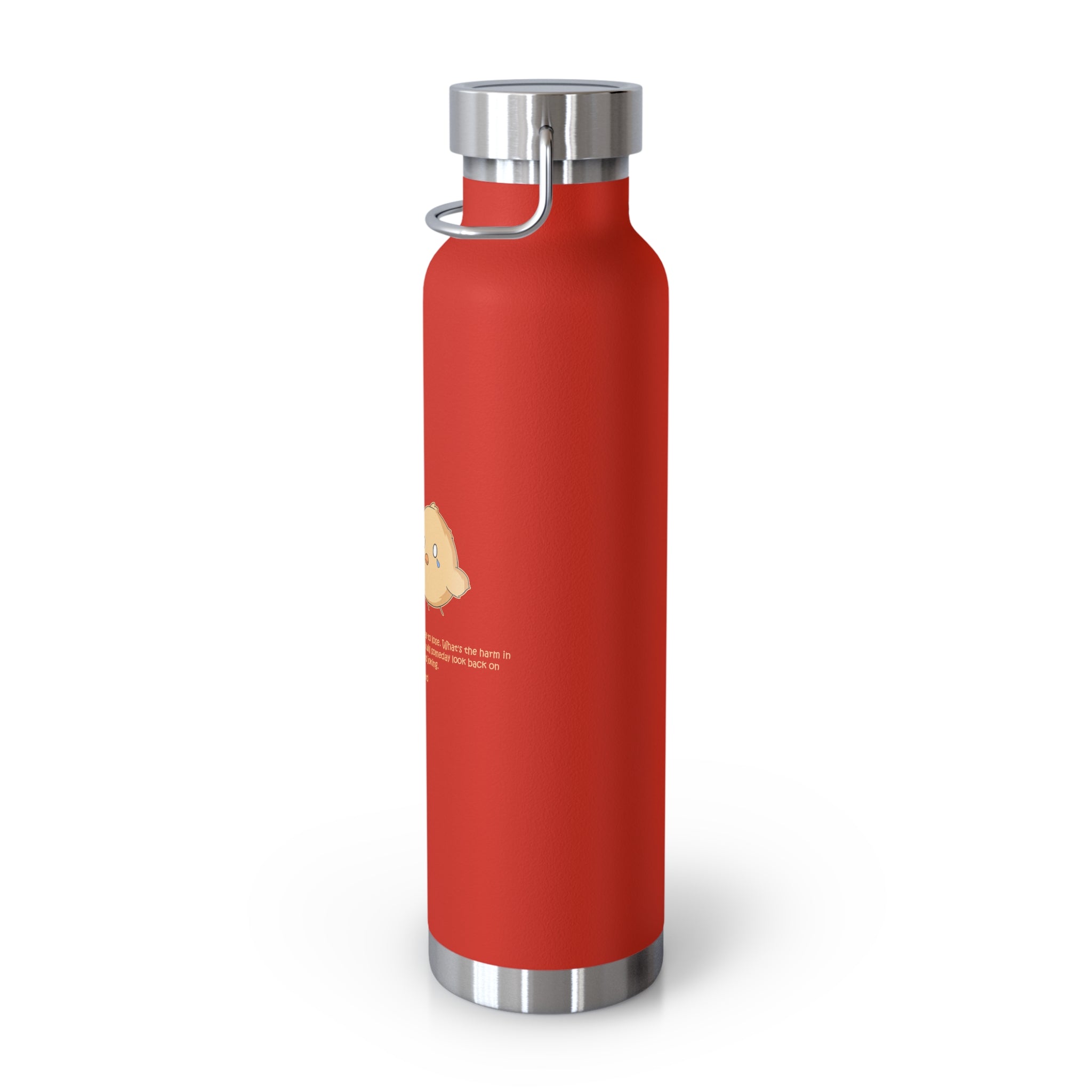 Navy Blue Cute Biting Chicks Quote 22oz Copper Vacuum Insulated Bottle