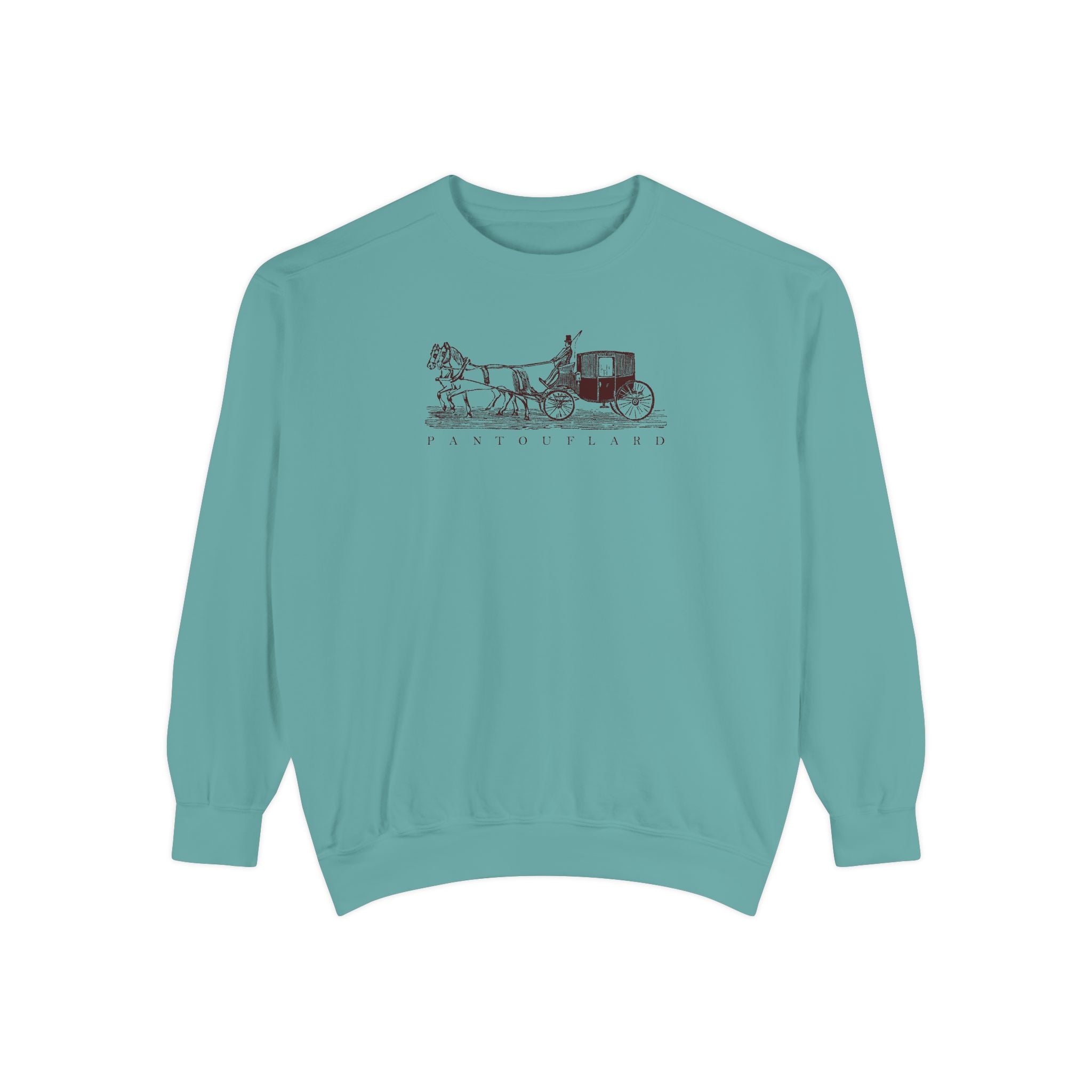 Unisex White Pantouflard Carriage Cotton Blend Sweatshirt