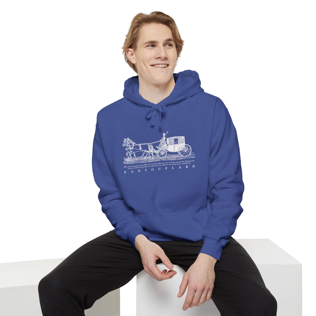 Old Money Equestrian Heritage Hoodie - The Heritage Carriage II (Premium Garment-Dyed Heavyweight Fleece)