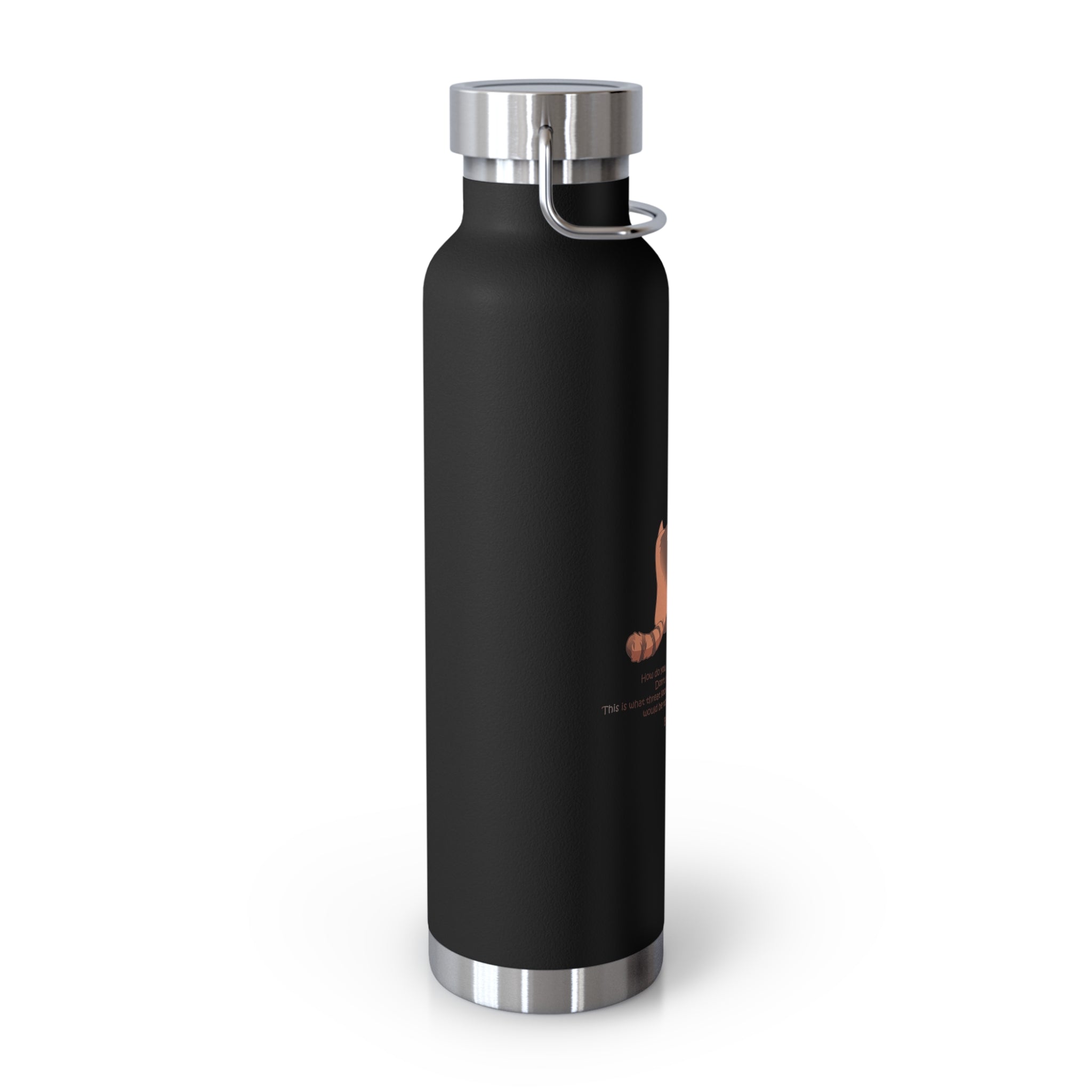 Cyan Blue Cute Standing Red Pandas Quote 22oz Copper Vacuum Insulated Bottle