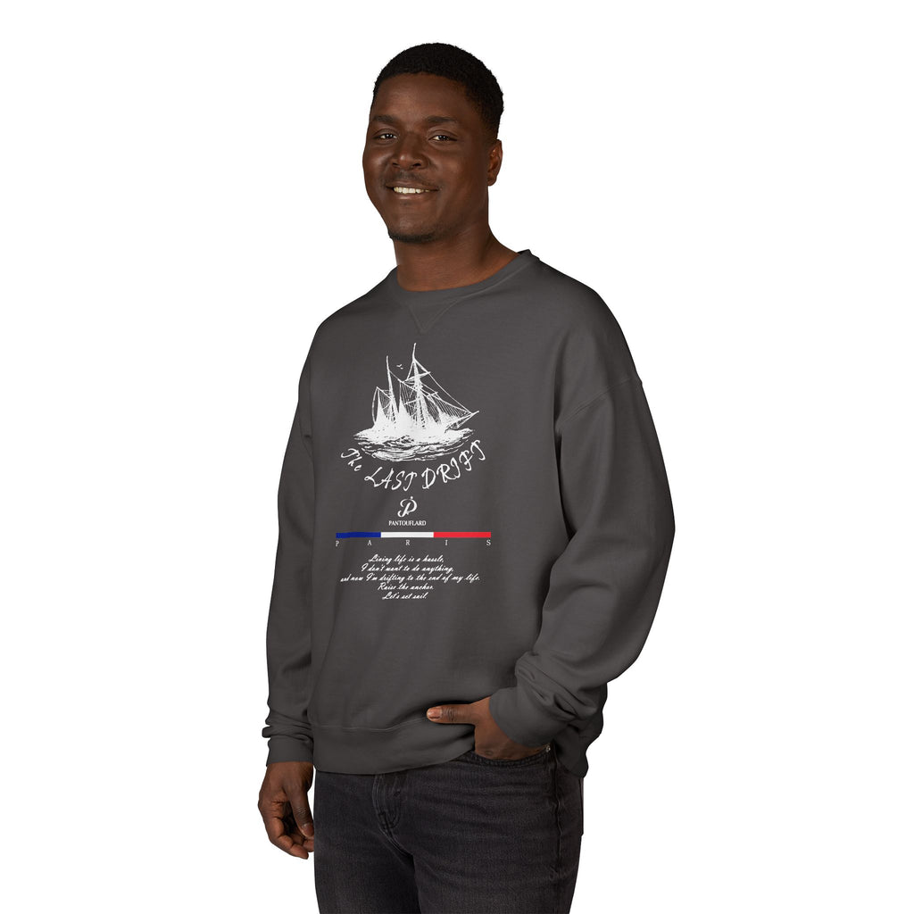 Old Money Nautical Heritage Crewneck - The Last Drift II (Paris Aesthetic Garment-Dyed Sweatshirt)